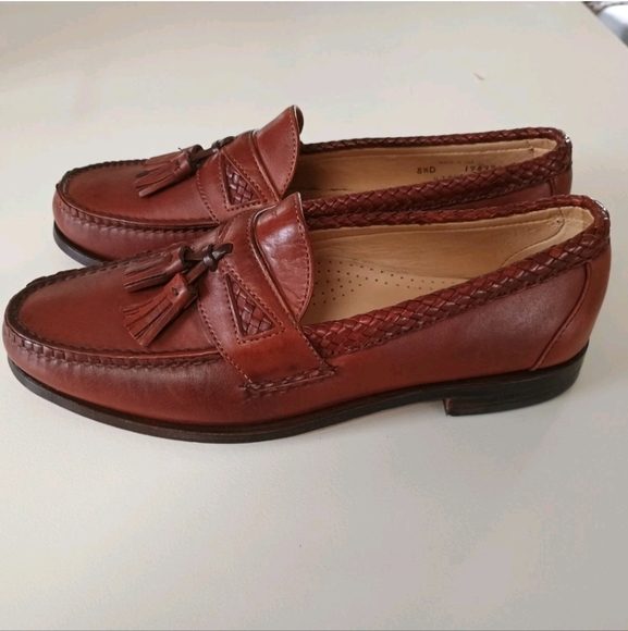 Allen Edmunds Mayfield Brown Loafer Shoe Tassel Size 8.5 D USA Made - Picture 1 of 12